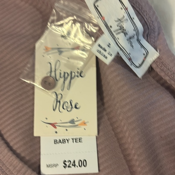 Hippie Rose Purple Ruched Ribbed Tee - Picture 2 of 3